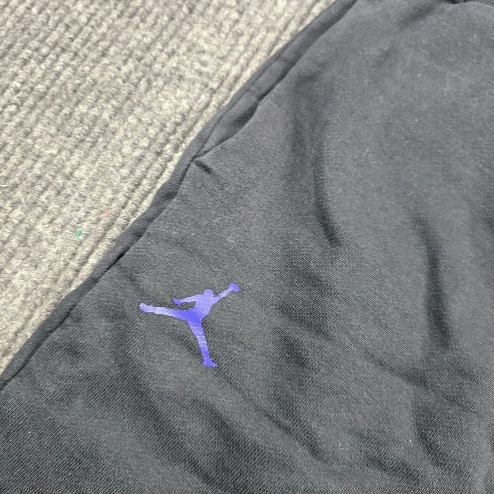 Nike Air Jordan Pants Mens XL Black Fleece Jogger Cuffed Elastic Waist Pockets